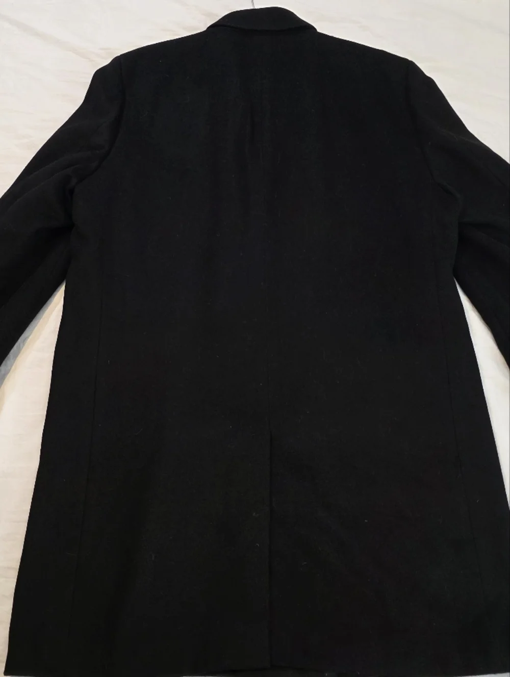 Hart Schaffner Marx Black Wool Trench Coat Mens 46R